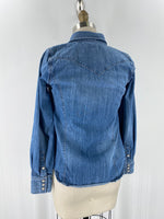 J. Crew Denim Snap Front Top, XXS