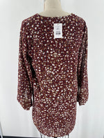 Entro Burgundy Print Dress, S