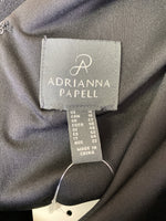 Adrianna Papell Black Metallic with Feather Trim Dress, 18