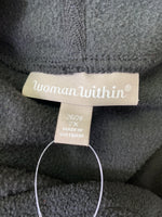 Woman Within Black Hooded Fleece Pullover, 26/28