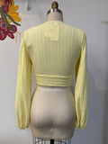 New Hyfve Yellow Tie Front Top, M