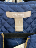 Chico's Blue Quilted Jacket, XL