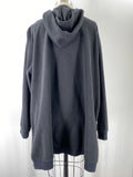Woman Within Black Hooded Fleece Pullover, 26/28
