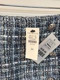 New Talbots Blue Tweed Skirt, 2 Petite