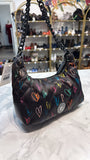 Kurt Geiger Black Heart Print Shoulder Bag, 9"x5"