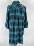 Gap Green/Blue Plaid Flannel Mini Dress, L