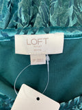 Loft Green Velvet Top, S Petite