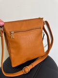 New Isabelle Brown Faux Leather Crossbody Bag, 9"x10"