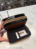 New Kate Landry Brown Embroidered Wristlet, 7"x4.5"
