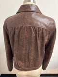 Michael Kors Brown Genuine Leather Jacket, M