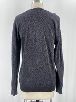 Michael Kors Black Metallic Split Sleeve Sweater, S