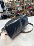 Hobo Black Leather Crossbody Bag, 11"x9"