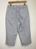 Talbots Blue Stripe Cropped 21" Inseam Pants, M Petite