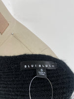 Blue Blush Black Belted Sweater Dress, S