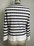 White House Black Market Black/White Cardigan, L