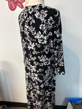 Chaps Black Print Dress, XL