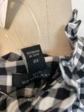 Ann Taylor Black Gingham Top, XS Petite