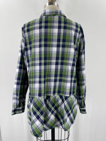 Joan Rivers Green Plaid Top, L