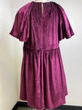 New Entro Metallic Wine Dress, S