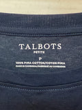Talbots Blue 100% Pima Cotton Top, Petite