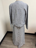 Poetry 2pc Blue 100% Linen Dress + Jacket, 12