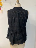 Gap Black Eyelet Top, M