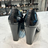 Prada Black Patent Leather Block Heel, 39.5 (9.5)