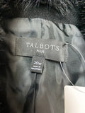 Talbots Black Wool Blend with Removable Collar Jacket, 20W