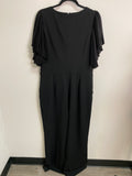 Eliza J Black 28" Inseam Jumpsuit, 14 (no belt)