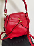 Lauren Ralph Lauren Red Leather Backpack, 10"x10"