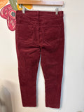 Gap Burgundy Corduroy Slim High Rise Jeans, 4