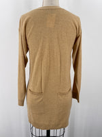 Tarnish Brown Wool & Cashmere Blend Cardigan, S/M