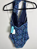 New Sol Borne Blue One Piece Swimsuit, M
