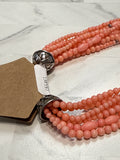 Pink with Sterling Silver Clasp Necklace, 18"