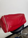 Charles David Red Leather Tote Bag, 14"x15"