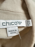 New Chico's Tan Applique Top, 18 (retail $109)