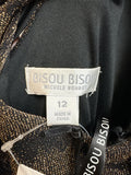 New Bisou Bisou Metallic Black/Gold Dress, 12