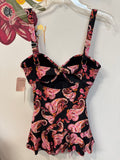 New Alex Marie Black One Piece Swimsuit, S