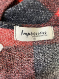 Impressions Black/Red Cardigan, 1X