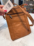 New Krediz Brown Leather Crossbody Bag, 11.25"x9.75"