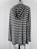 Vince Camuto Black Stripe Hooded Cardigan, XL