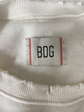 BDG White Distressed Sweatshirt, XS