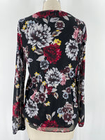 White House Black Market Black Print Top, S