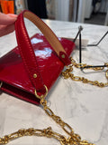 Louis Vuitton Red Pomme DAmour Monogram Vernis Bel Air Pochette, 7.5 x 5.5 x 1.4
