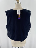 New Express Black Linen Vest, XXL