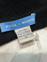 White + Warren Black Silk & Cashmere Dress, M