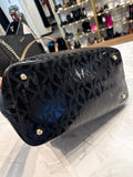 Michael Kors Black Patent Monogram Shoulder Bag, 16"x11"