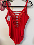 Bleu Rod Beattie Red One Piece Swimsuit, 12