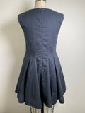New Sky to Moon Black Ansel Linen Bow Mini Dress, L