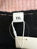 New Black Sweater with Pink Trim, XXL